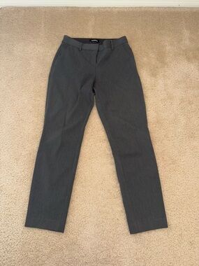 Express Women’s Columnist Ankle Mid Rise Charcoal Gray Dress Pants, Size 2R